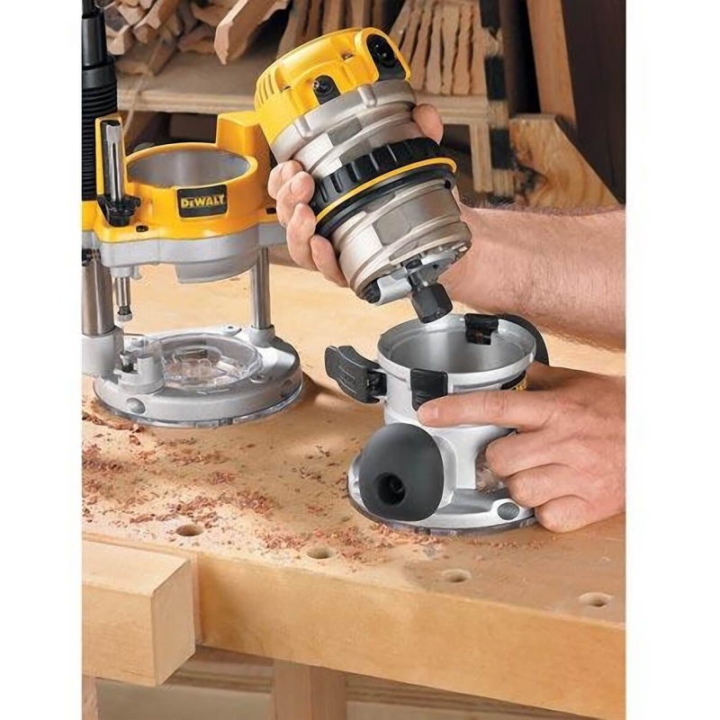 DeWALT DW618PK 2-1/4 HP Fixed Base Plunge Router Tool Combo Kit - Image 2