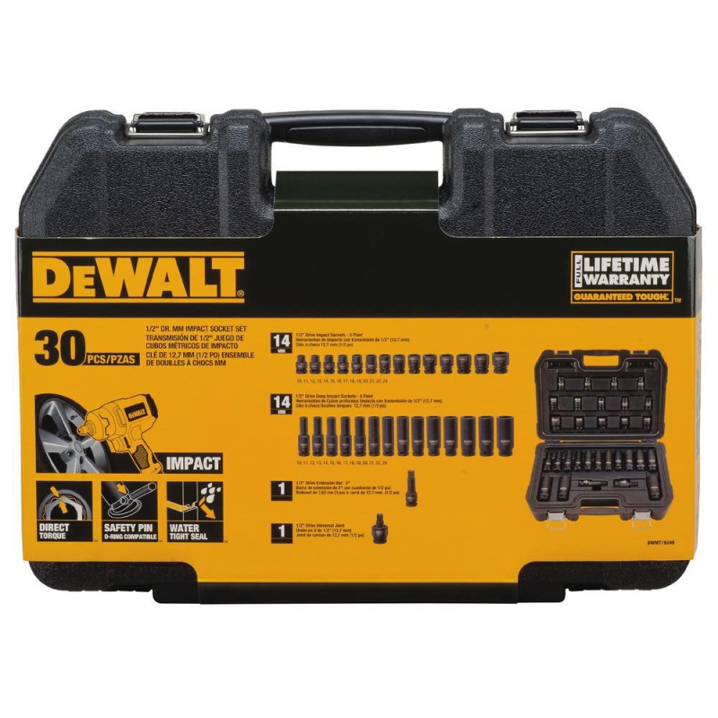 DeWALT DWMT19249 1/2" 6 PT Drive Combination Impact Socket Set - 30pc - Image 4