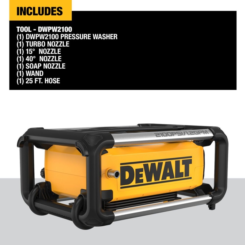 DeWALT DWPW2100 2100 PSI 1.2 GPM Cold Water Electric Pressure Washer - Image 2