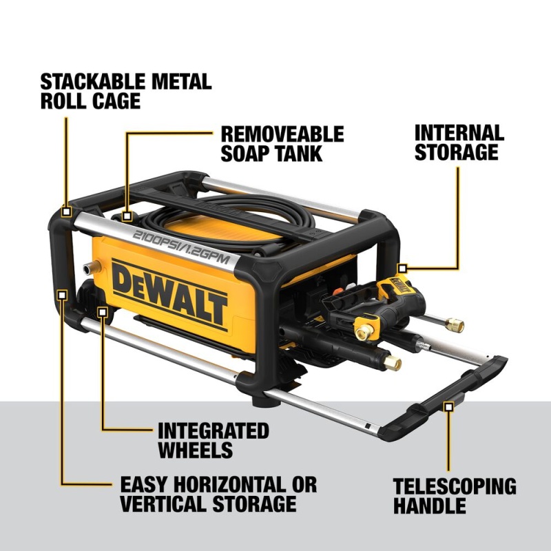 DeWALT DWPW2100 2100 PSI 1.2 GPM Cold Water Electric Pressure Washer - Image 3