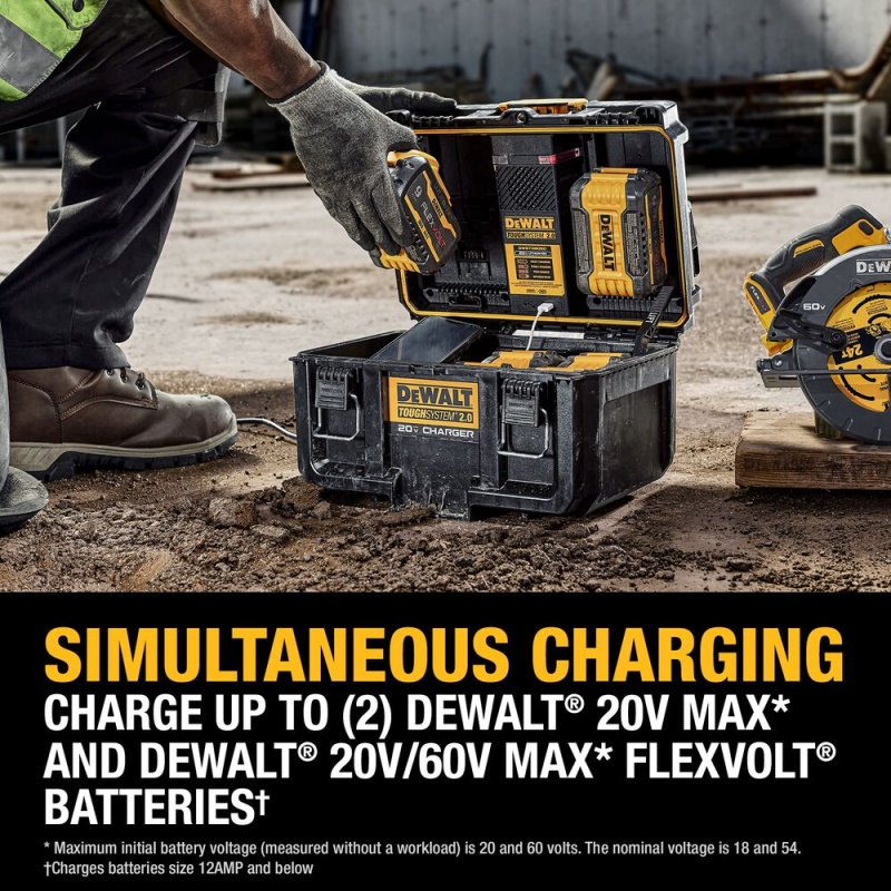 DeWALT DWST08050 TOUGHSYSTEM 2.0 20V Dual Port Charger Box - Image 6