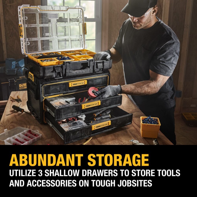 DeWALT DWST08330 TOUGHSYSTEM 2.0 Three-Drawer Unit - Image 4