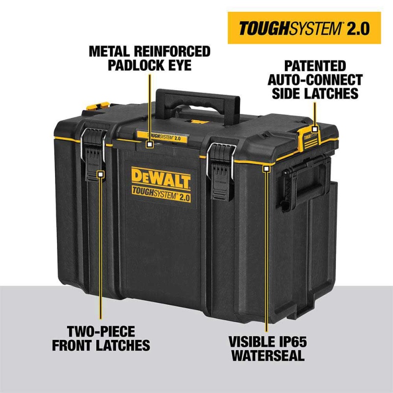 DeWALT DWST08400 TOUGHSYSTEM 2.0 Extra Large Toolbox w/Auto Connect Side Latches - Image 3