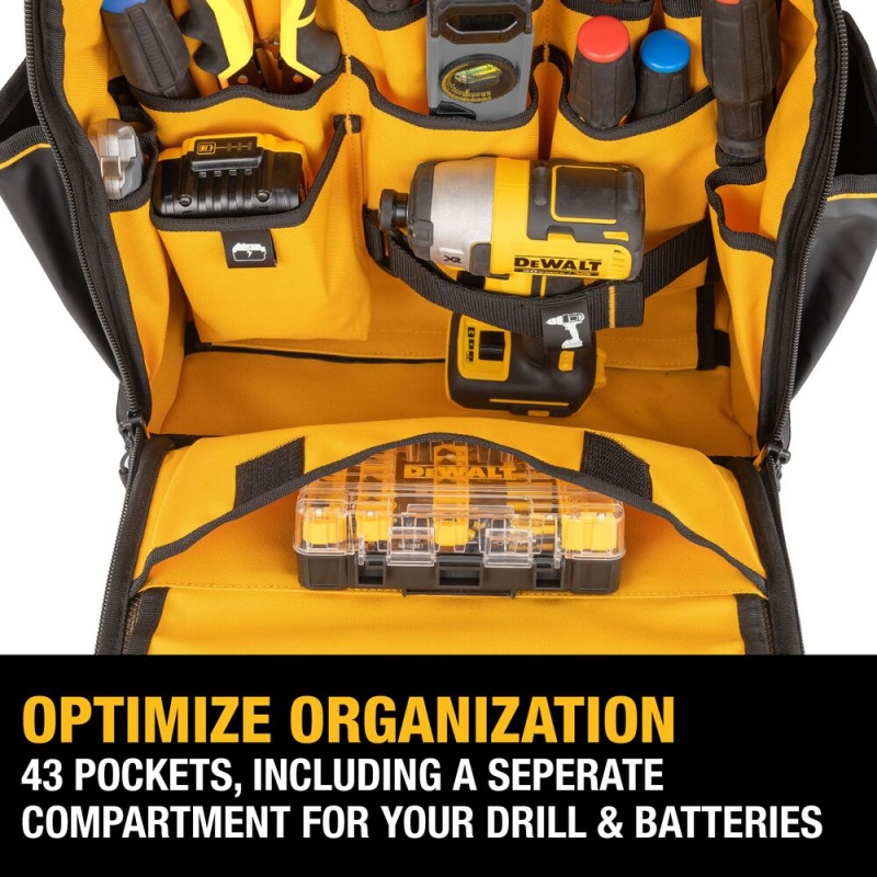 DeWALT DWST560102 PRO Durable Denier Fabric Backpack w/ 43 Pockets - Image 6