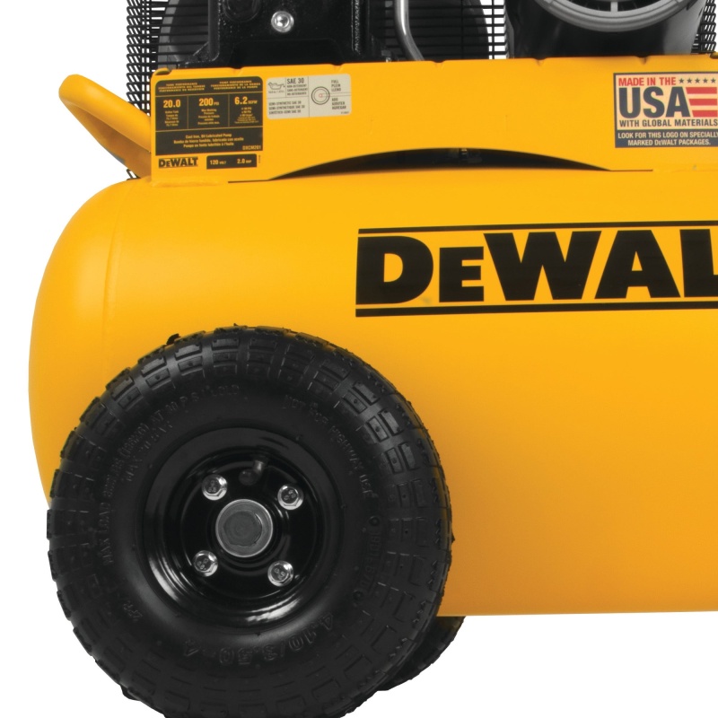 DeWALT DXCM201 20 Gallon 200 PSI Oil Lubed Belt Drive Horizontal Air Compressor - Image 7