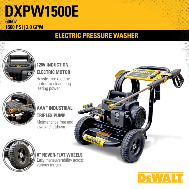 DeWALT DXPW1500E 1,500-Psi 2.0-Gpm Cold Water Commercial Pressure Washer - Image 9