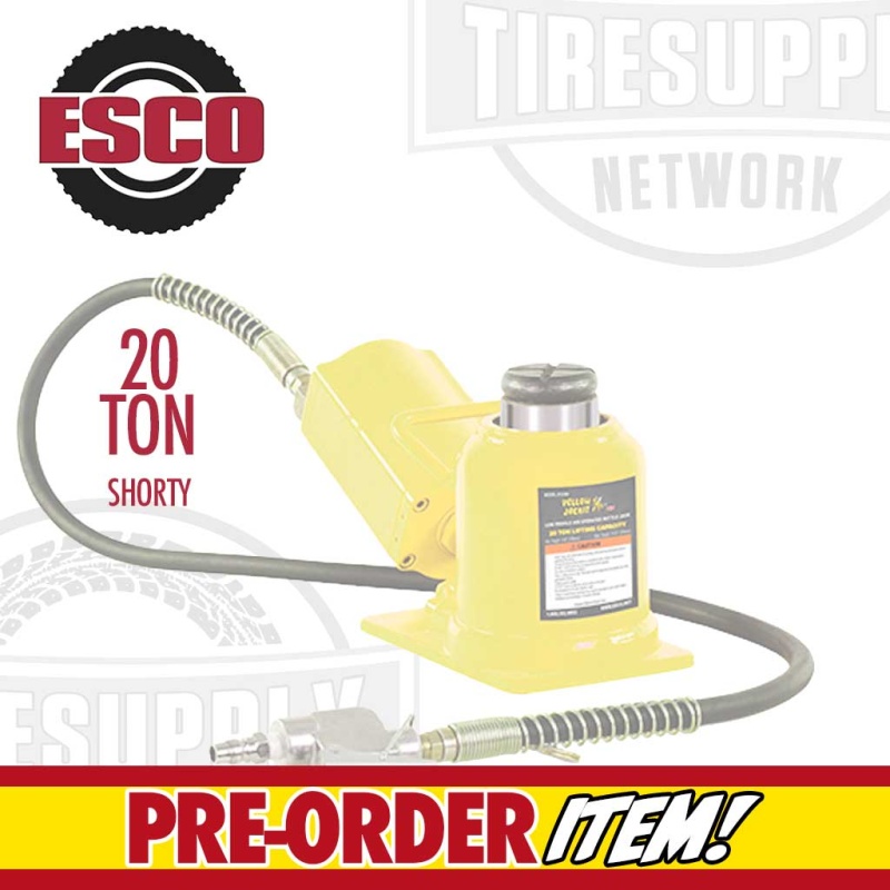 PRE-ORDER: ESCO 10399 Yellow Jackit 20 Ton Air Hydraulic Shorty Bottle Jack