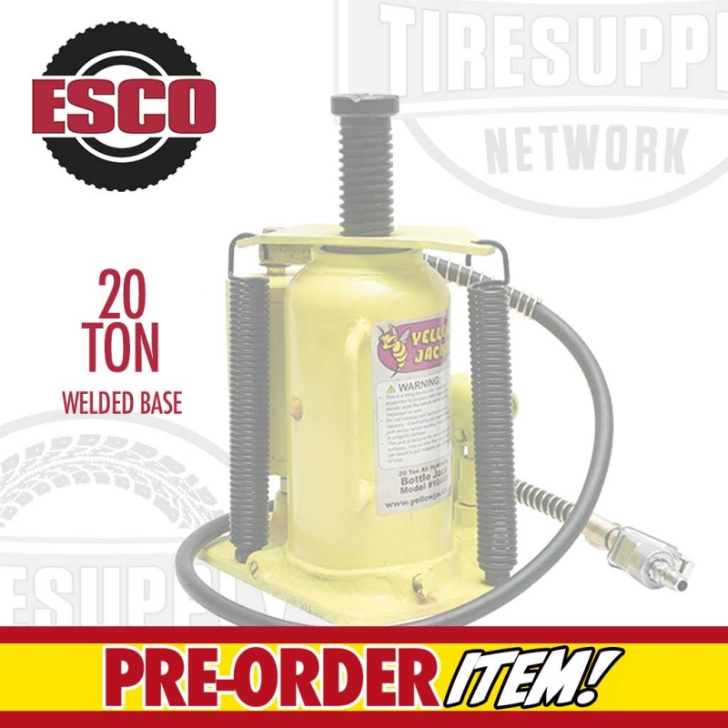 PRE-ORDER: ESCO 10446 Yellow Jackit 20 Ton Air/Manual Bottle Jack with Welded Base