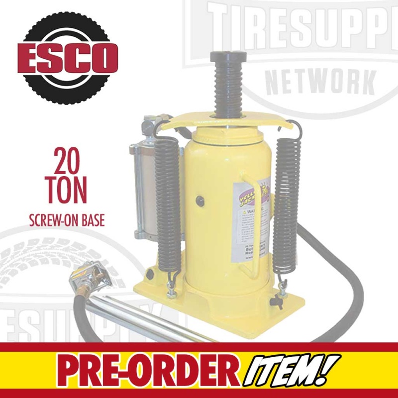 PRE-ORDER: ESCO 10450 Yellow Jackit 20 Ton Air/Manual Bottle Jack with Screw-On Base