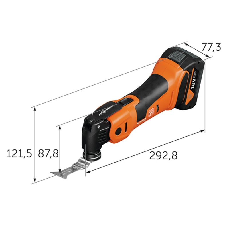 Fein 700MAXKIT Cordless Oscillating Multi Tool w/ 2 Batteries and Charger - Image 3