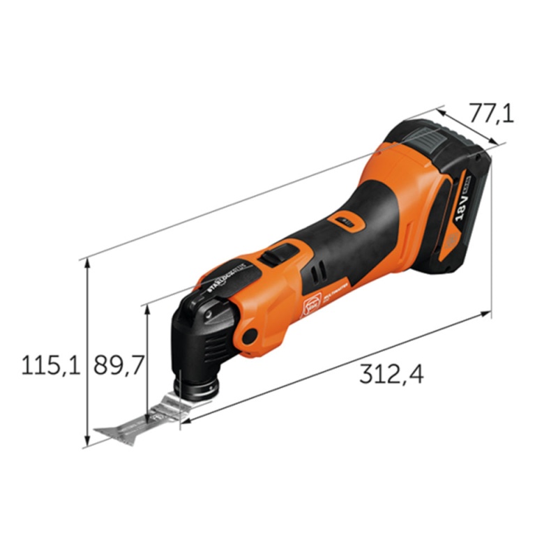 Fein 71293866090 18V Multimaster AMM 500 AS Oscillating MultiTool 4.0 Ah Kit - Image 3