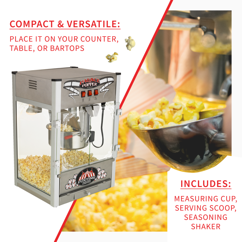 FunTime FT1626PP Palace Popper 16 Oz Commercial Style Bar Style Popcorn Popper Machine - Image 5