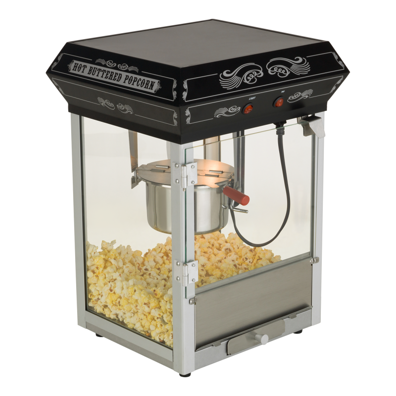 FunTime FT421CB 4oz Black Bar Table Top Popcorn Popper Maker Machine