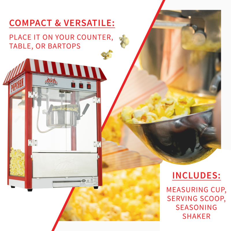 FunTime FT8000CP 8 OZ Commercial Style Carnival Bar Style Popcorn Popper Machine - Image 5