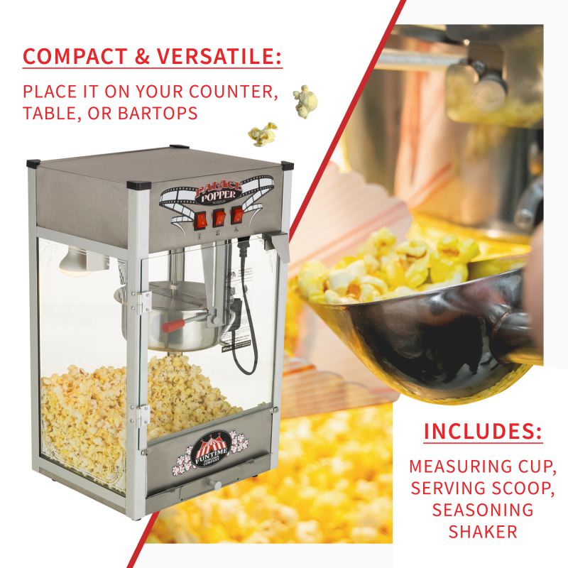 FunTime FT824PP Palace Popper 8 Oz Bar Style Popcorn Popper Machine - Image 5