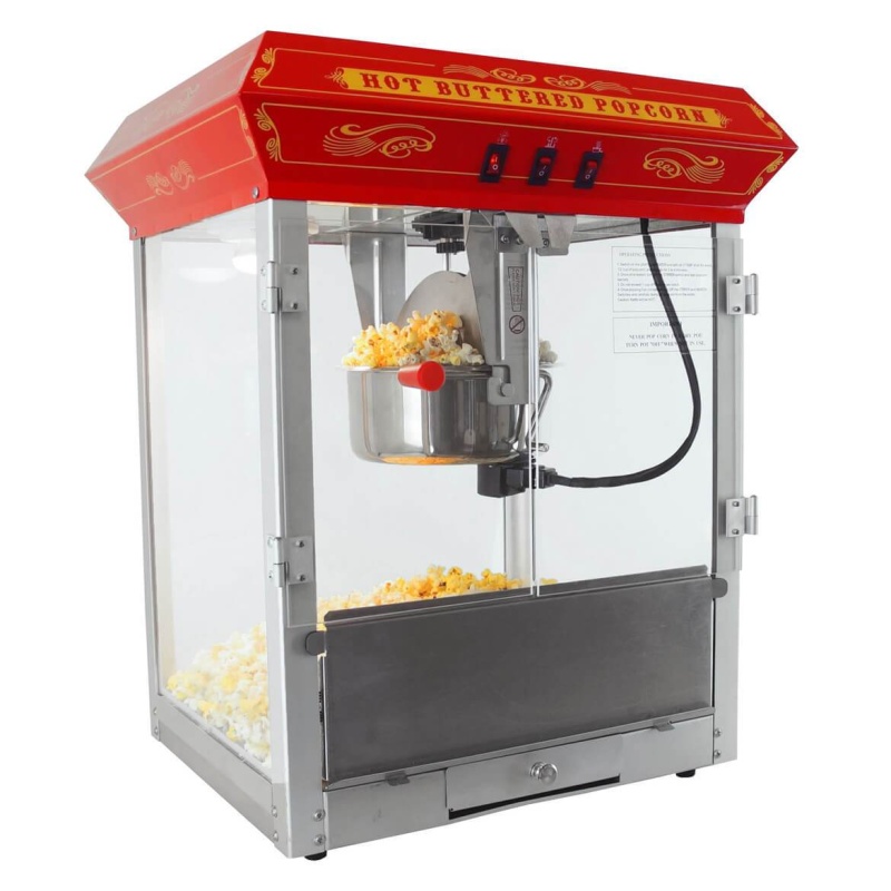 FunTime FT825CR 8oz Red Bar Table Top Popcorn Popper Maker Machine - Image 10