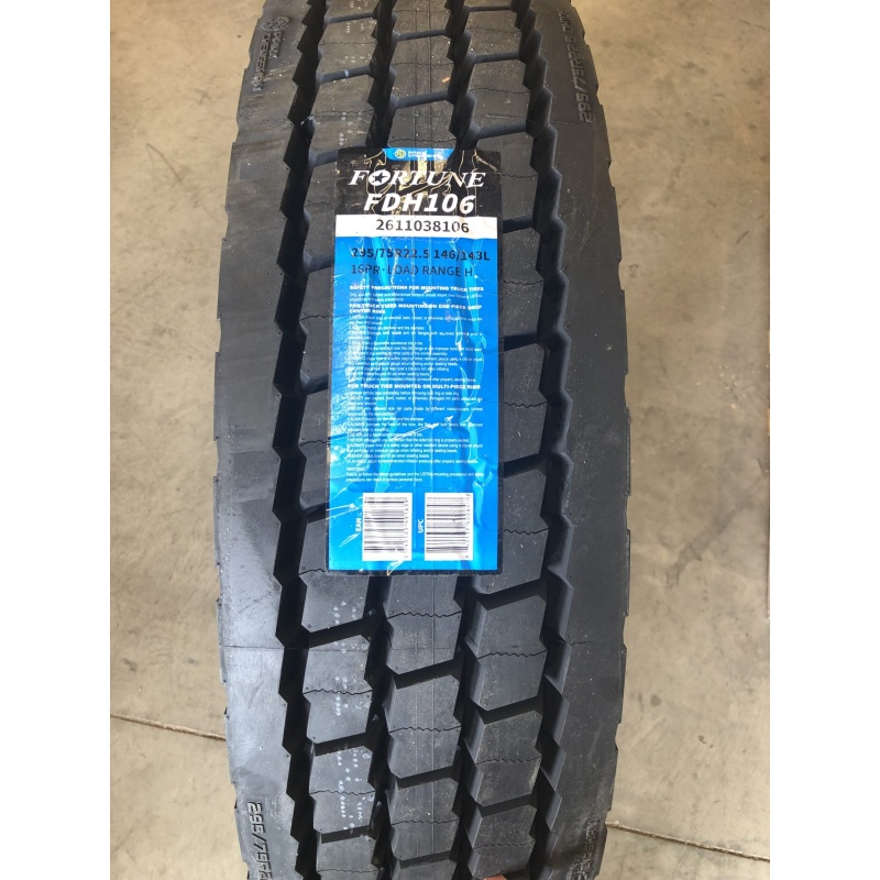 Set of 8 Tires 295/75R22.5 FDH106 Fortune Drive Closed Shoulder 16 Ply 146/143 L - Image 3