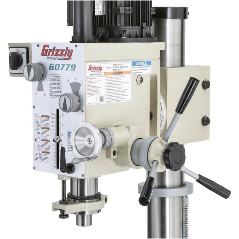 Grizzly G0779 220V 23-3/8 Inch Heavy-Duty Floor Model Gearhead Drill Press - Image 3