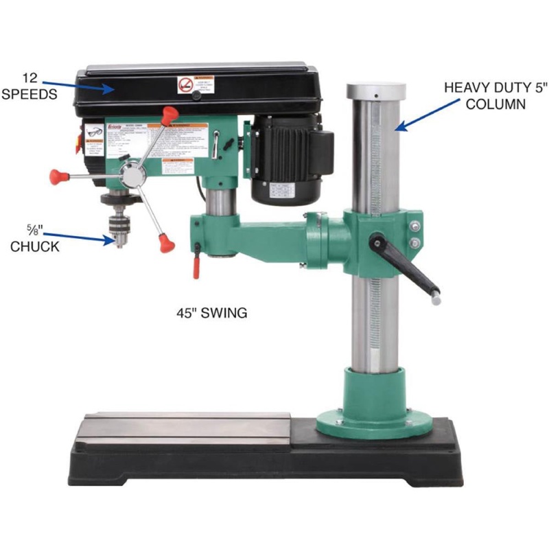 Grizzly G9969 110V/220V Radial Drill Press - Image 2