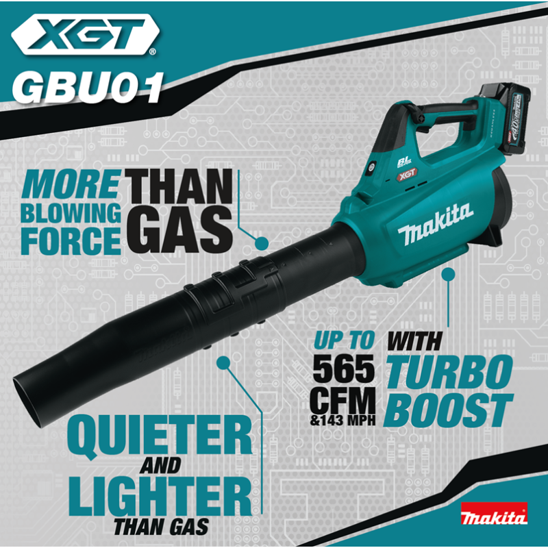 Makita GBU01M1 40V MAX XGT Brushless Cordless Variable Speed Blower Kit - Image 2