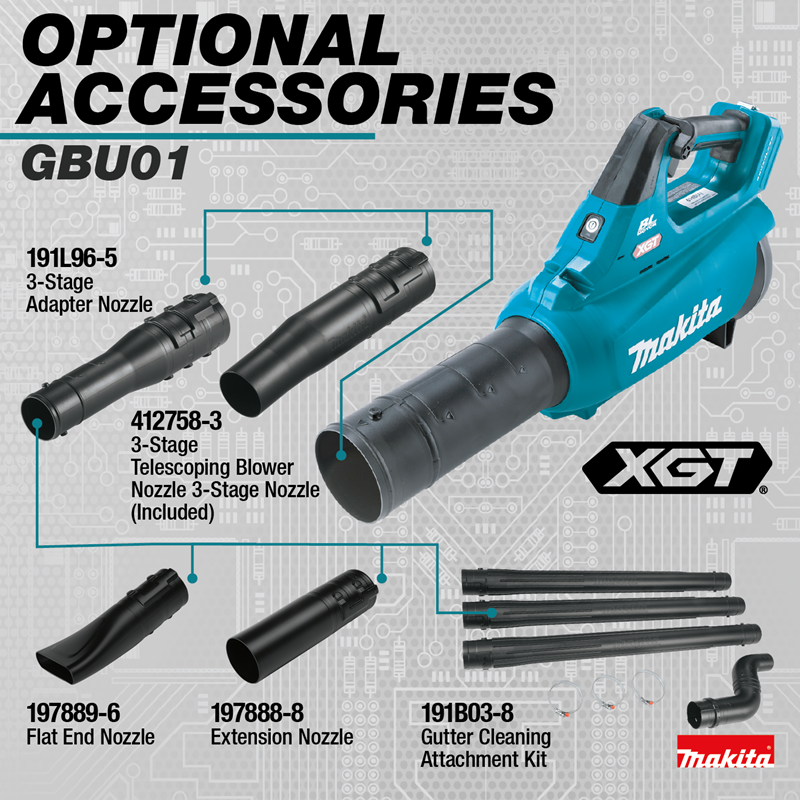 Makita GBU01M1 40V MAX XGT Brushless Cordless Variable Speed Blower Kit - Image 9