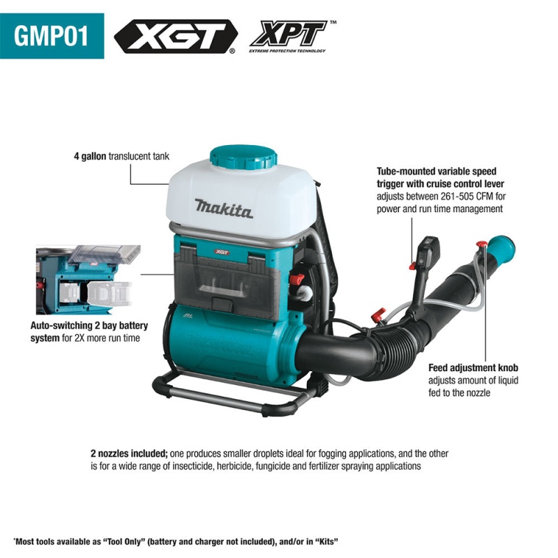 Makita GMP01PL 40V MAX XGT Brushless 4 Gallon Backpack Mist Blower Kit - Image 2