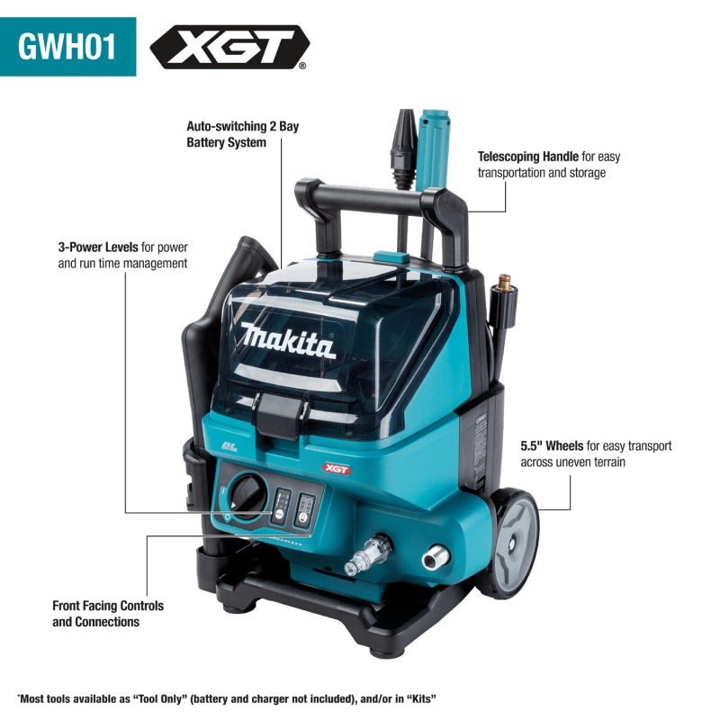 Makita GWH01Z 40V MAX XGT 1300 PSI 1.5 GPM Brushless Pressure Washer - Bare Tool - Image 2