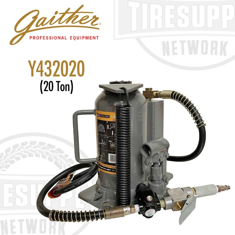 Gaither | 20 Ton Winntec Heavy Duty Series Air Hydraulic Manual Bottle Jack (Y432020)