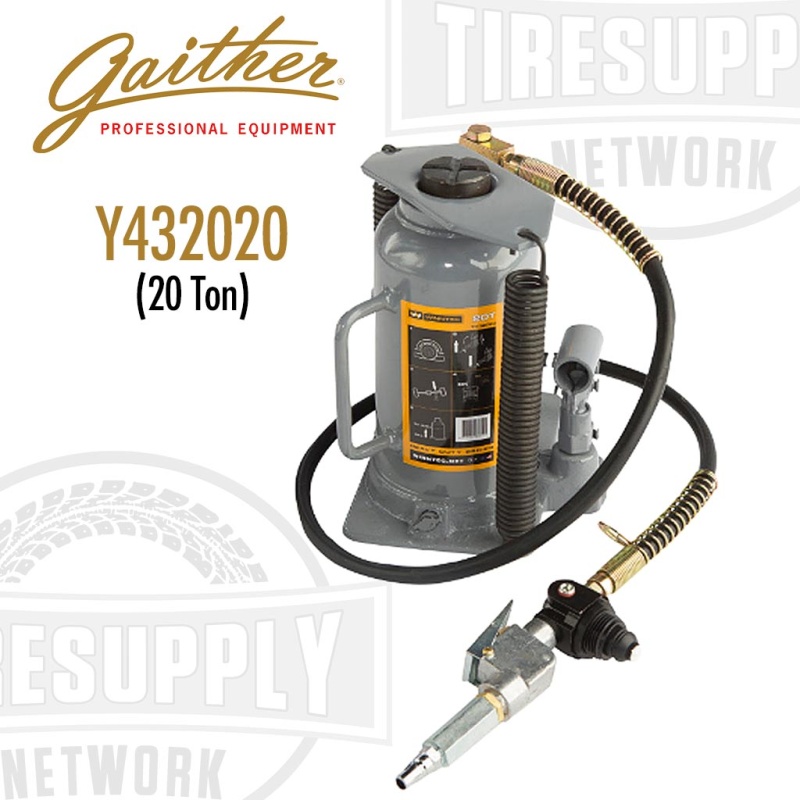 Gaither | 20 Ton Winntec Heavy Duty Series Air Hydraulic Manual Bottle Jack (Y432020) - Image 2