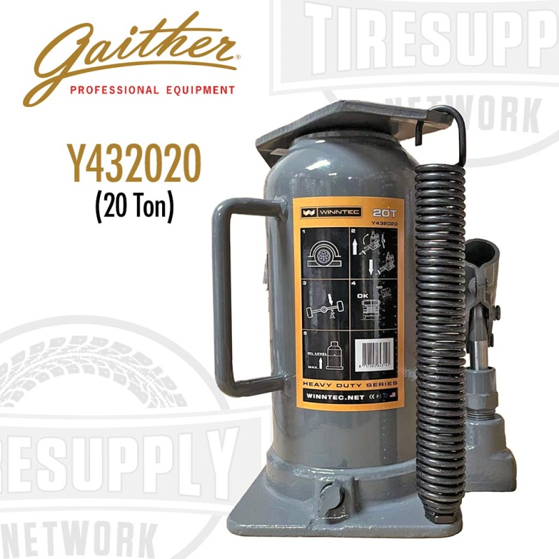 Gaither | 20 Ton Winntec Heavy Duty Series Air Hydraulic Manual Bottle Jack (Y432020) - Image 3