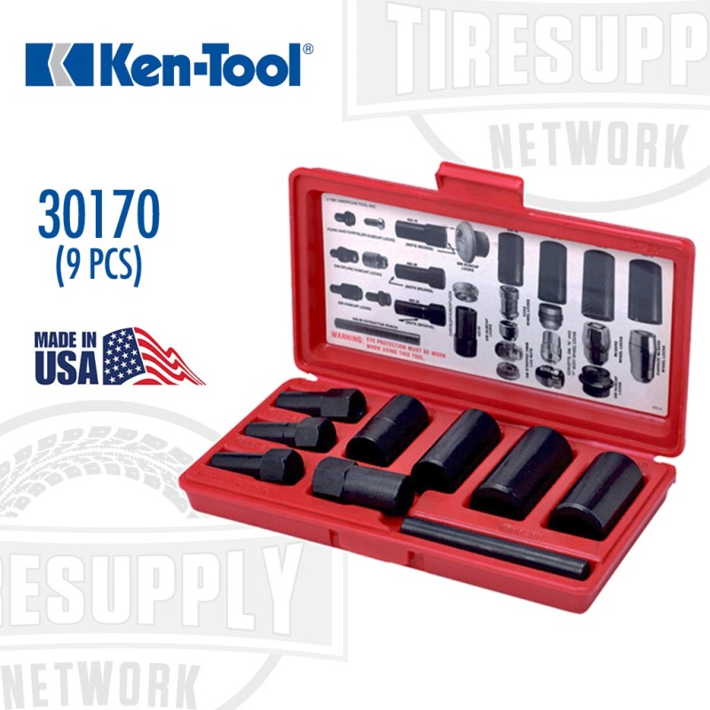 Ken Tool | 9-Piece Wheel Cover & Lock Remover Kit (30170)