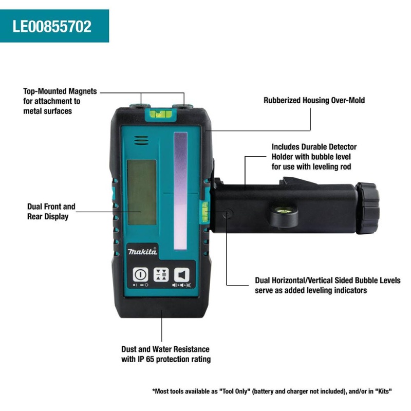 Makita LE00855702 262 Foot Rubberized Housing Green/Red Line Laser Detector - Image 6