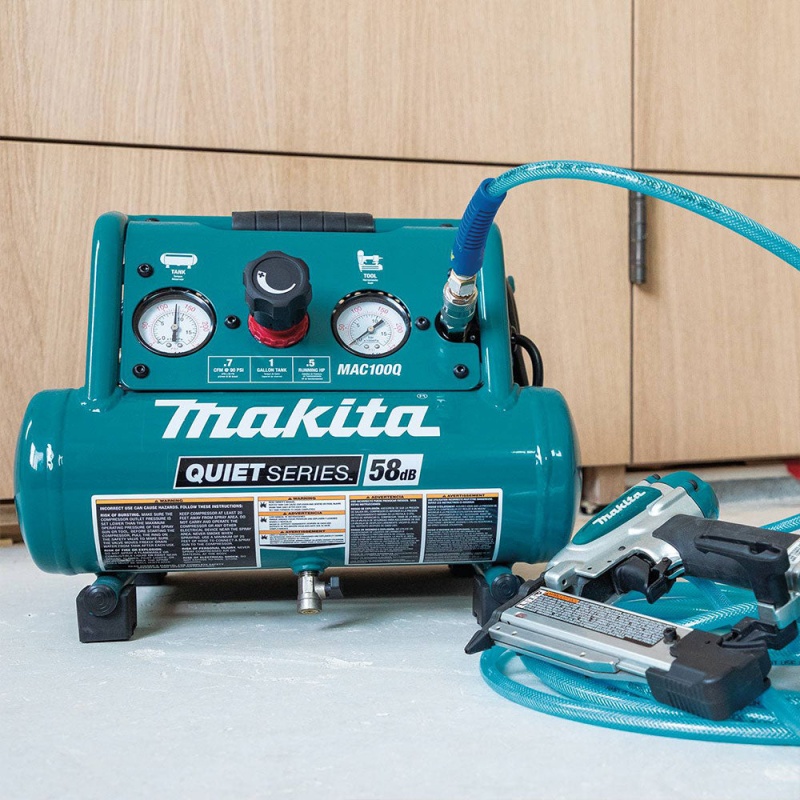 Makita MAC100QK1 1/2 HP 1 Gallon Compact Electric Compressor Nailer Combo Kit - Image 8