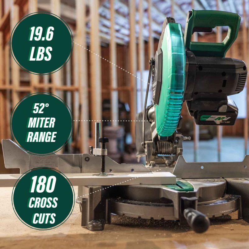 Metabo HPT C1810DFA 18V 10" Cordless Single Bevel Cordless Miter Saw Kit - Image 2