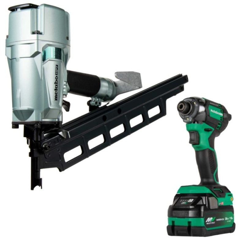 Metabo HPT KNR83A5SM 3-1/4" 21 Degree Framing Nailer w/ Impact Driver Kit