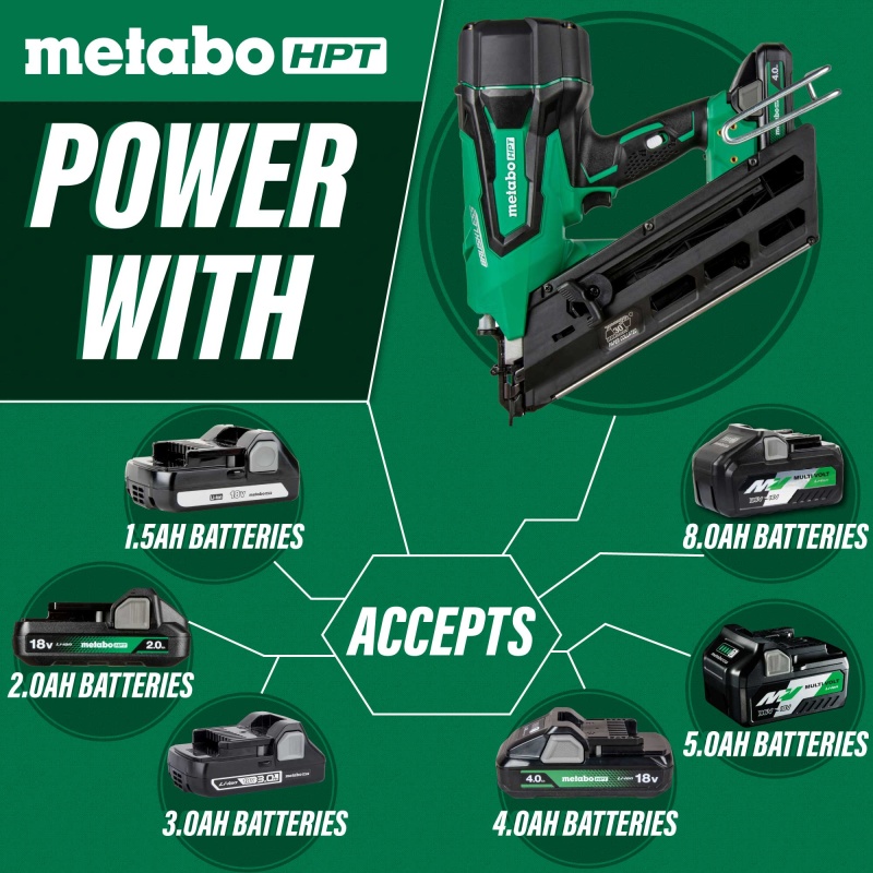 Metabo HPT NR1890DCST 18V Cordless Paper Strip Framing Nailer w/ Clipped Head - Image 6