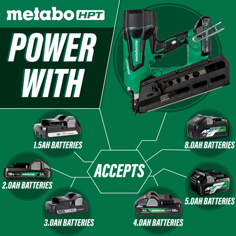 Metabo HPT NR1890DRST 18V Multivolt Cordless Plastic Strip Framing Nailer - Image 6