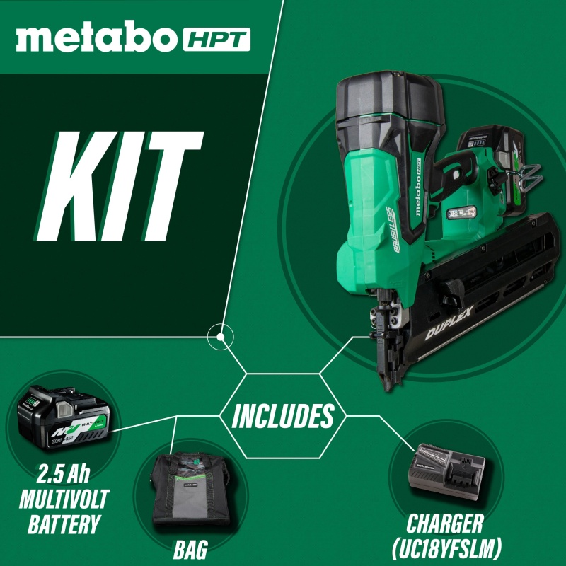 Metabo HPT NR3675DD 36V Brushless Cordless Forming Duplex Nailer Kit - Image 5