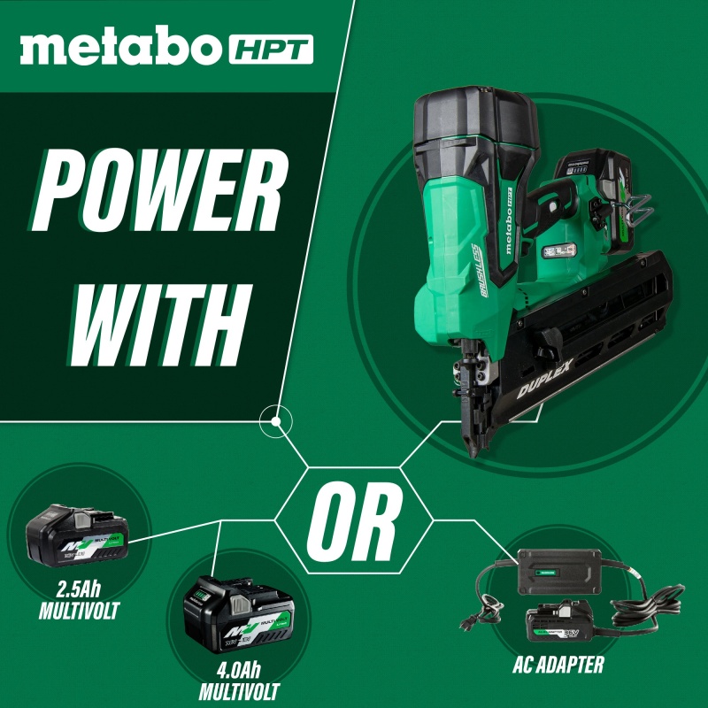 Metabo HPT NR3675DD 36V Brushless Cordless Forming Duplex Nailer Kit - Image 6