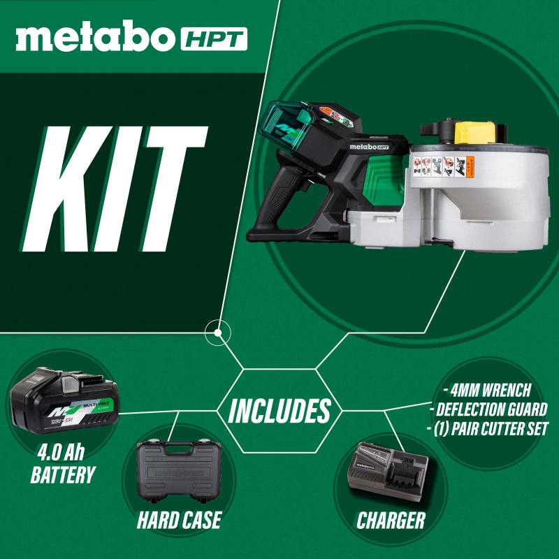 Metabo HPT VB3616DA 36V MV Cordless #5 Rebar Bender/Cutter Kit w/ Wheeled Case - Image 4