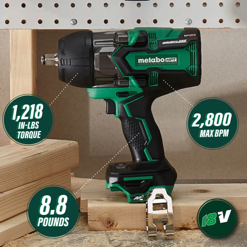 Metabo HPT WR36DBQ4 36V 1/2" Cordless Li-Ion Impact Wrench  - Bare Tool - Image 3