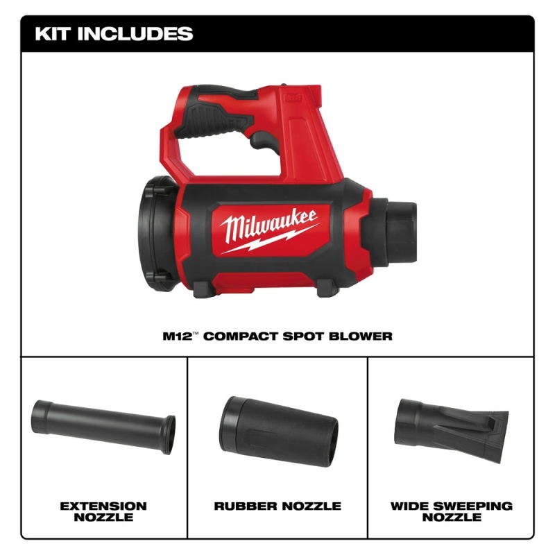 Milwaukee 0852-20 M12 Cordless Lithium-Ion Variable Speed Compact Spot Blower - Image 2