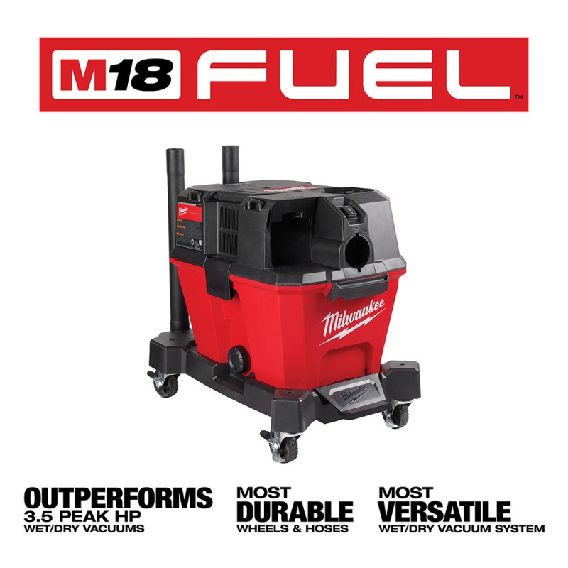 Milwaukee 0910-20LN M18 FUEL 6 Gallon Wet/Dry Vacuum w/ AIR-TIP Brush/Nozzle Kit - Image 2