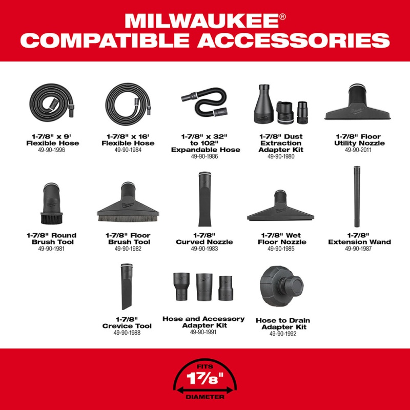 Milwaukee 0910-20 M18 FUEL 6 Gallon Wet/Dry Vacuum - Bare Tool - Image 9