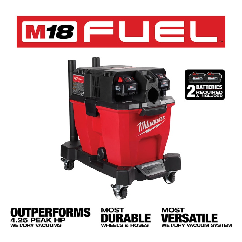 Milwaukee 0920-22HD M18 FUEL 9 Gallon Dual-Battery Wet/Dry Vacuum Kit - Image 3