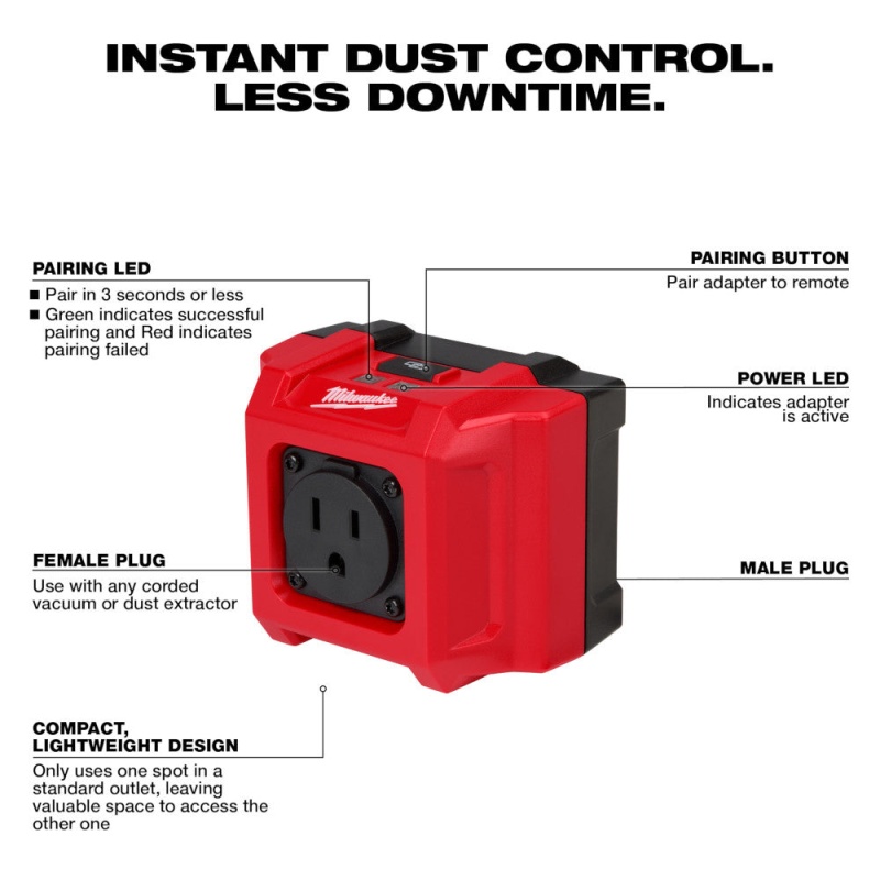 Milwaukee 0950-20 Universal Wireless Dust Control Adpater & Remote Kit - Image 3