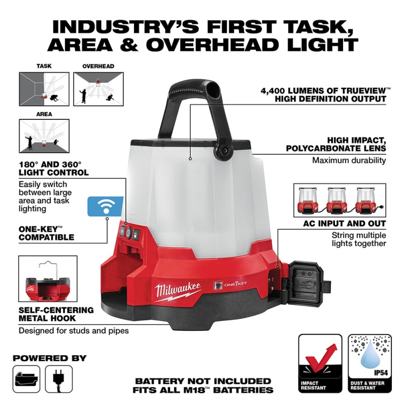 Milwaukee 2146-20 M18 18V RADIUS LED Cordless One Key Site Light - Bare Tool - Image 3