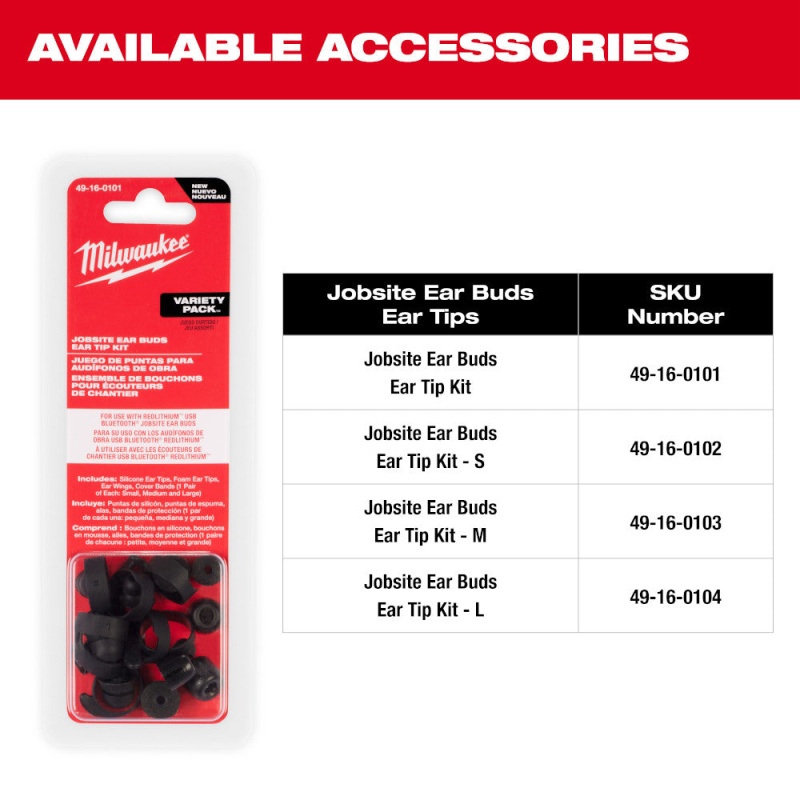 Milwaukee 2191-21FL USB Cordless Jobsite Ear Buds w/ 1100L Flashlight - Image 11