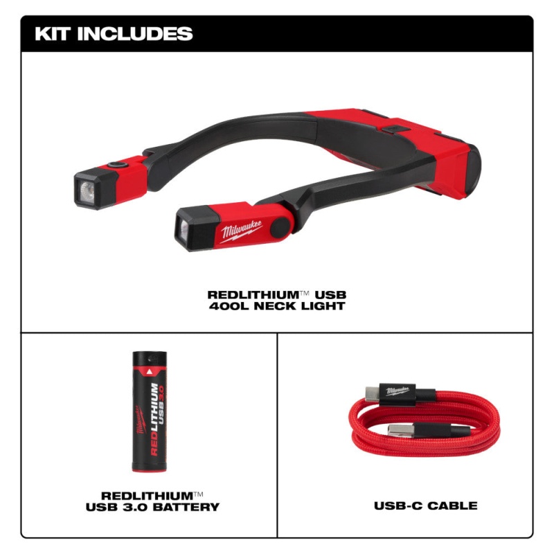 Milwaukee 2191-21NL USB Jobsite Ear Buds w/ 400L Neck Light - Image 3