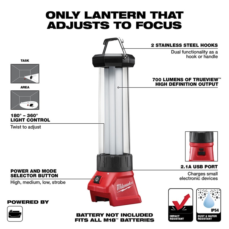 Milwaukee 2363-20 M18 18V Led Lantern/Flood Light - Bare Tool - Image 2